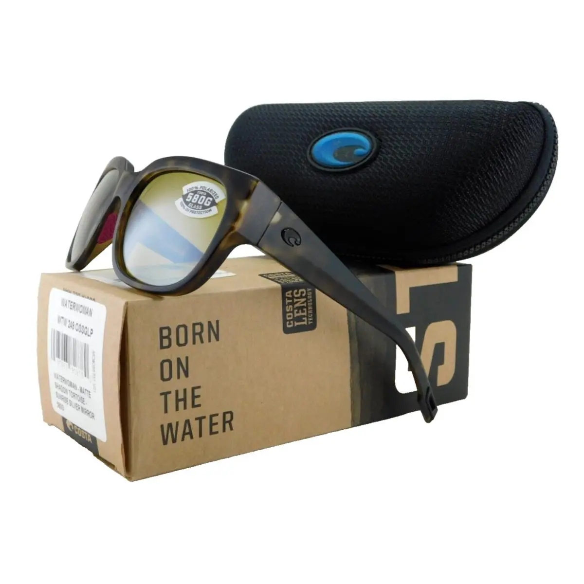 Costa Water Woman Sunglasses Matte Palm Tort / 580G Sunrise Silver Glass Lens by Costa Del Mar