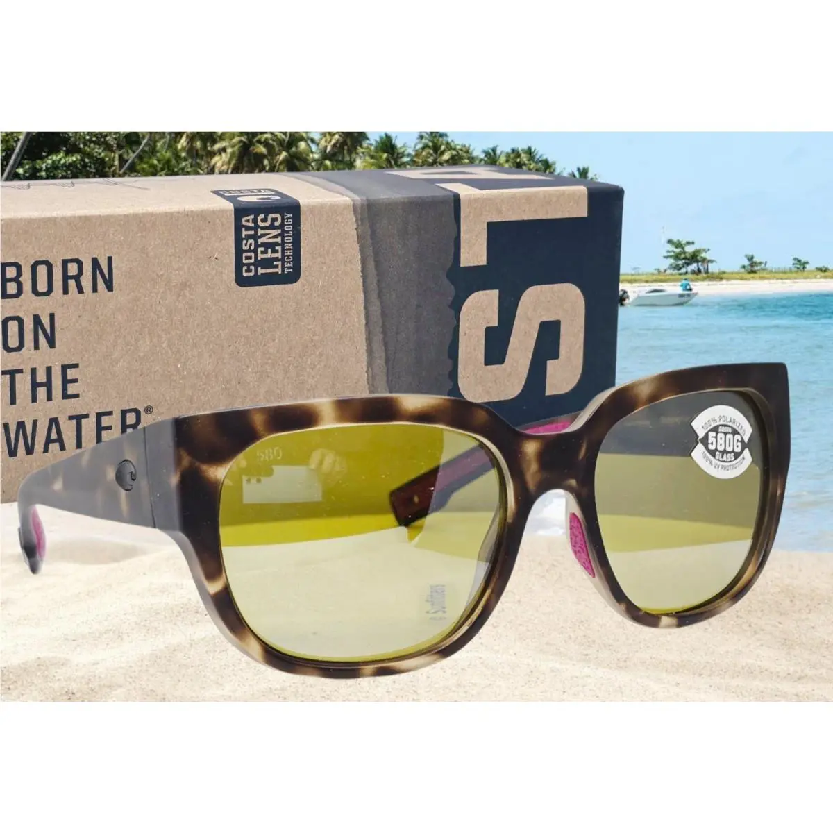 Costa Del Mar Tortoise/sunrise Silver Waterwoman Polarized 580G Sunglasses