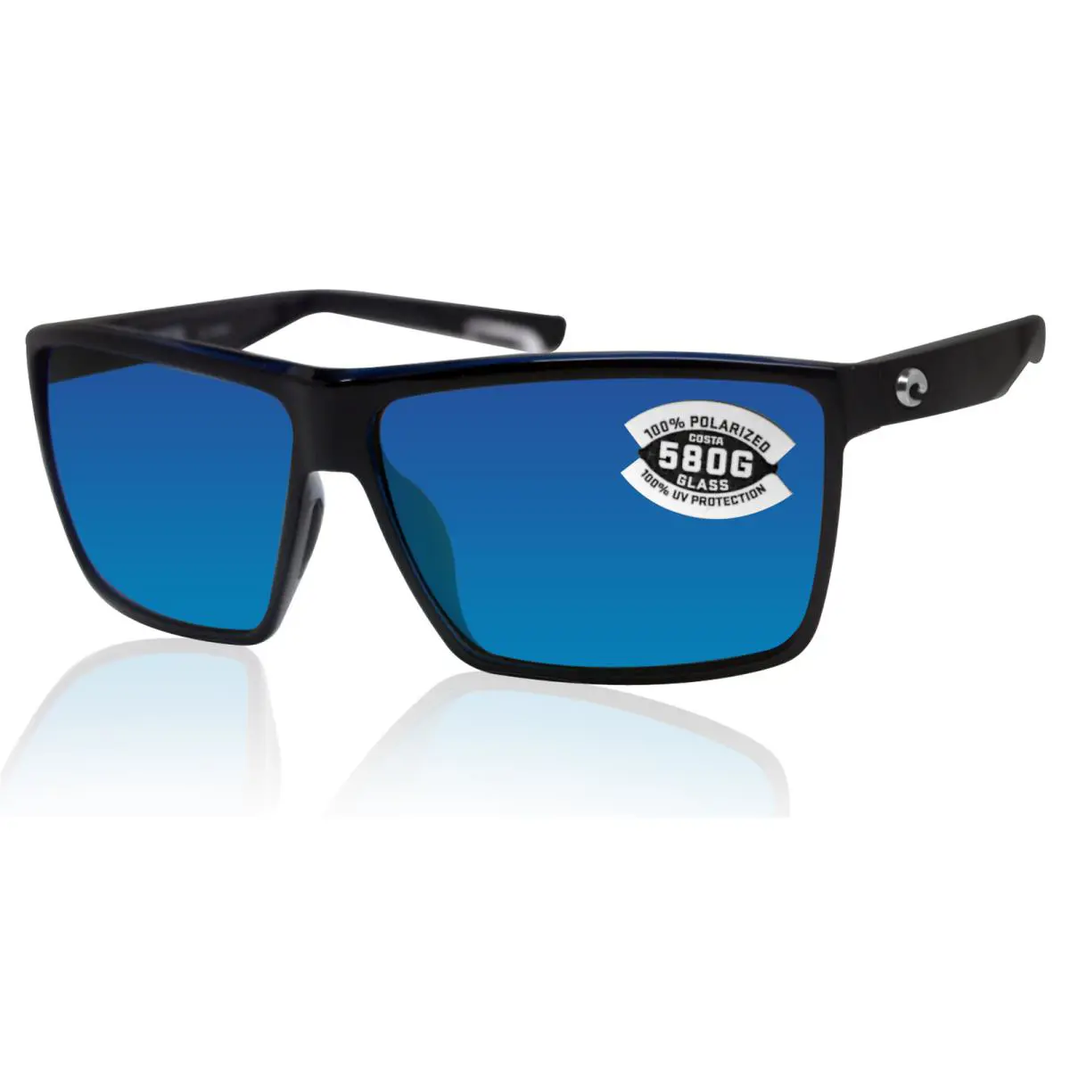 Costa Del Mar Rincon Polarized Sunglasses Shiny Black / Blue Mirror Glass