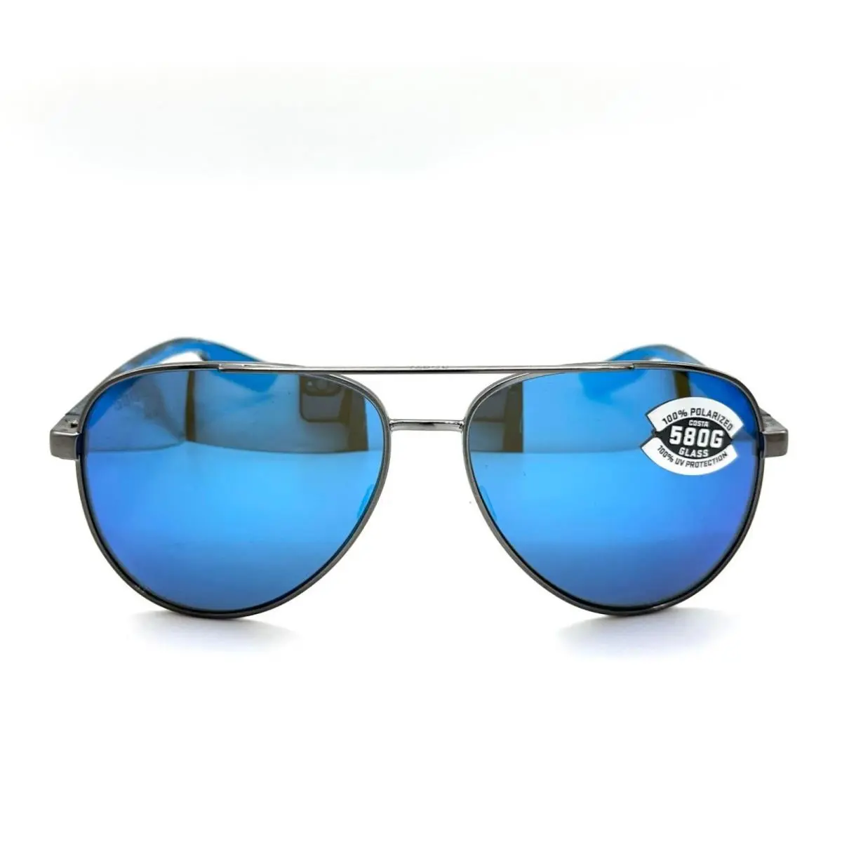 Costa Del Mar Peli Sunglasses Brushed Gunmetal/blue Mirror 580Glass - Frame: Brushed Gunmetal, Lens: Blue Mirror 580Glass