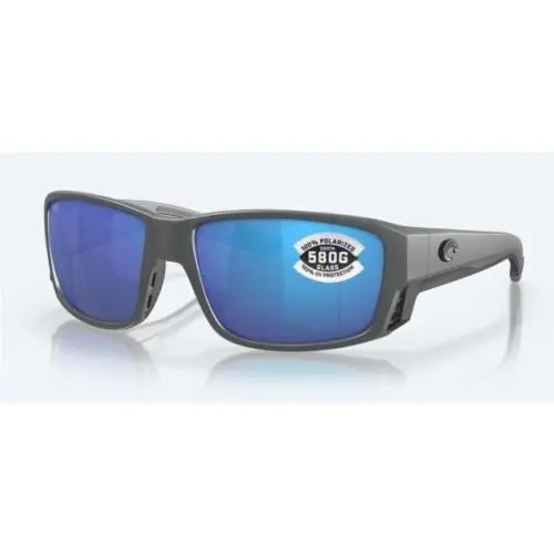 Tuna Alley Pro Matte Gray / Blue Mirror Polarized Glass 580G by Costa Del Mar
