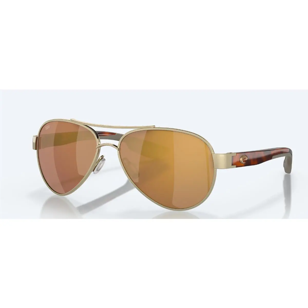 Costa Del Mar Loreto Polarized Sunglasses Brushed Gold/gold Mirror Glass 580