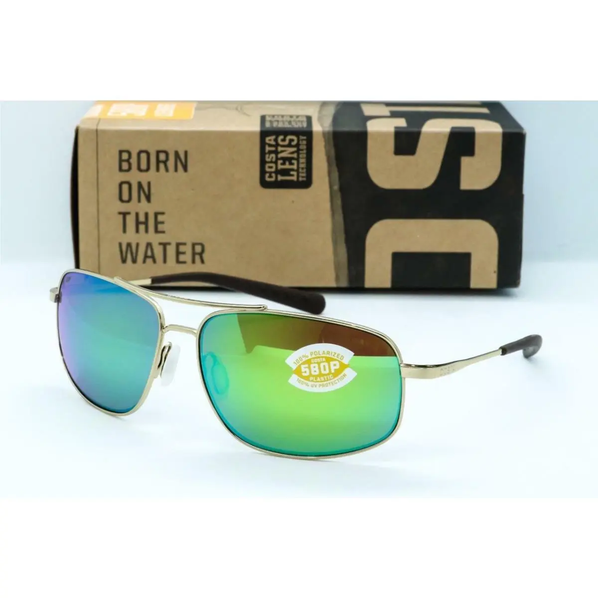 Costa Del Mar Shipmaster 580P Polarized Sunglasses Shiny Gold/green Mirror