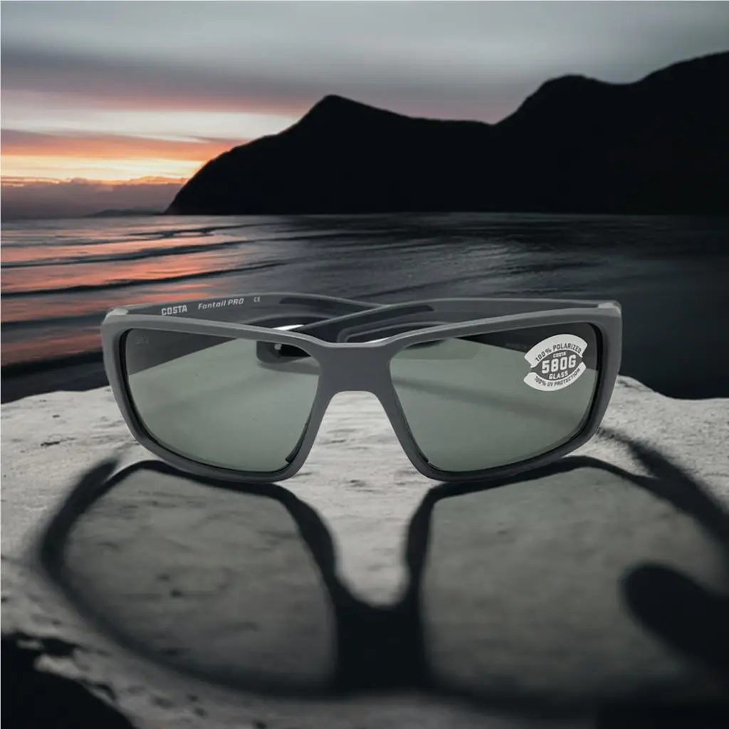 Costa Del Mar Sunglasses Fantail Pro Gray Frame 580 Glass Gray Lens