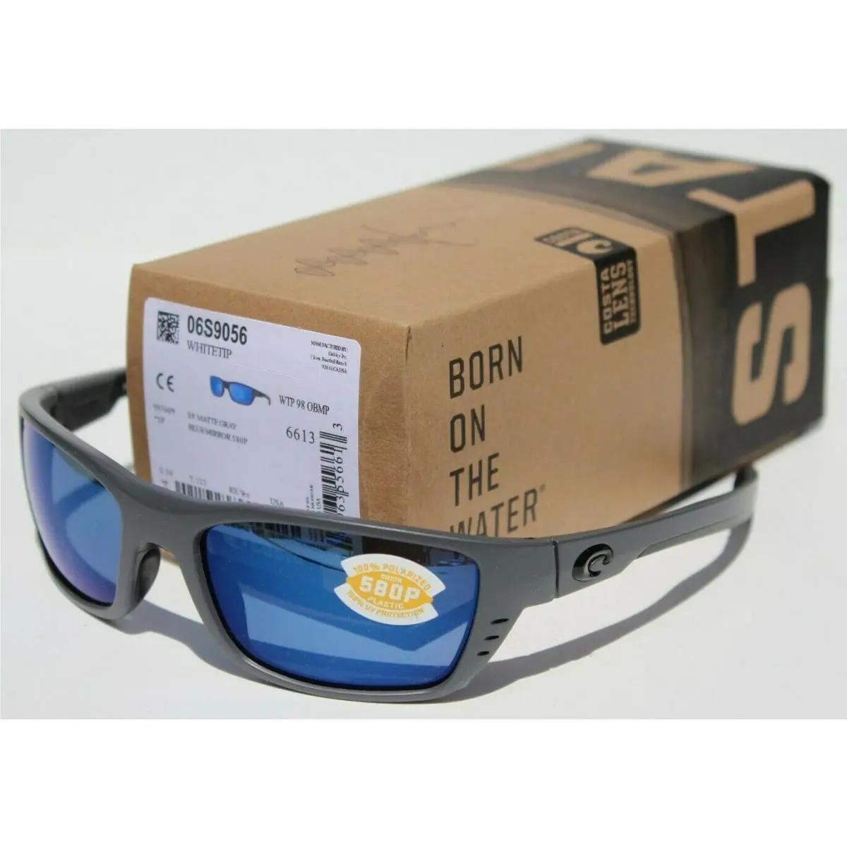 Costa Del Mar Whitetip Polarized Sunglasses Matte Gray/blue Mirror 580P