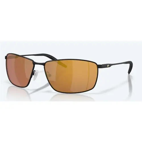 Satin Turret Black Frame Gold Mirror 580P Plastic Polarized Lens by Costa Del Mar