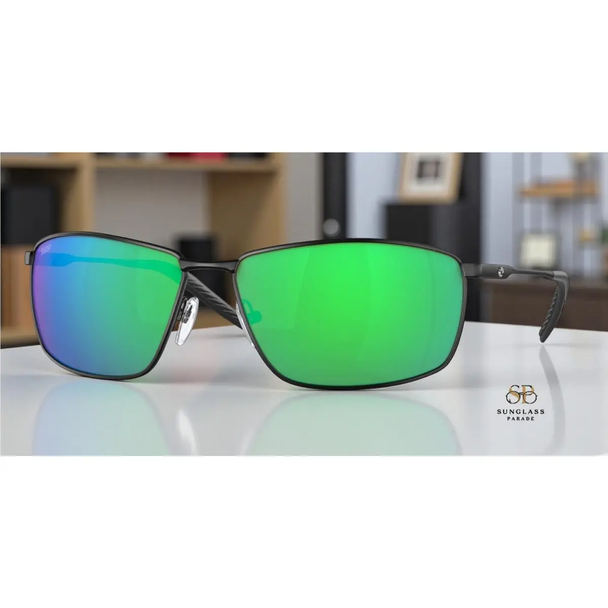 Costa Del Mar 6S6009 03 Turret Matte Black Green Mirror 63 mm Men`s Sunglasses