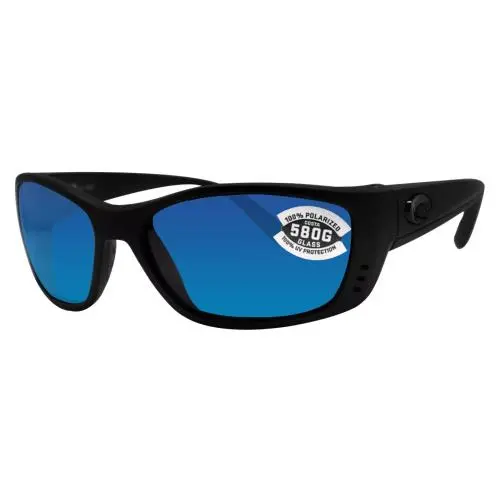 Fisch Blackout Frame Blue Mirror 580 Glass Polarized Lens by Costa Del Mar