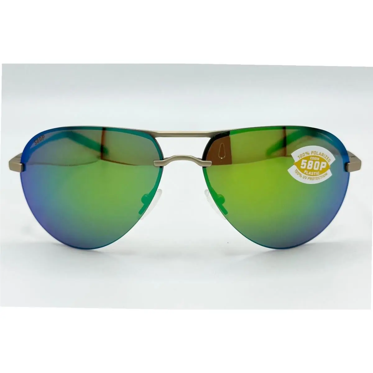 Costa Del Mar Helo Sunglass Matte Champagne+deep Blue/turquoise/green Mirr 580P