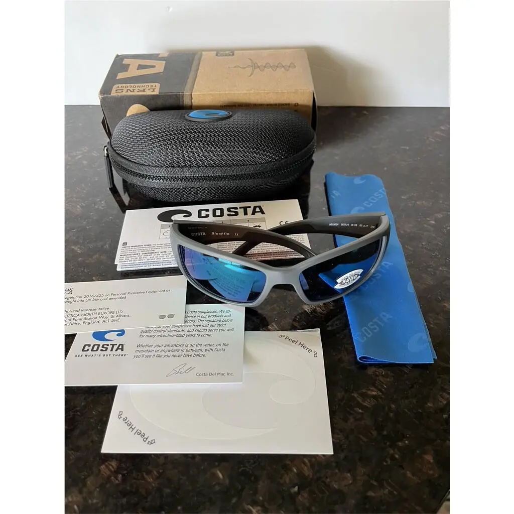 Costa Del Mar Matte Gray/green Mirror 580G Blackfin Polarized Sunglasses