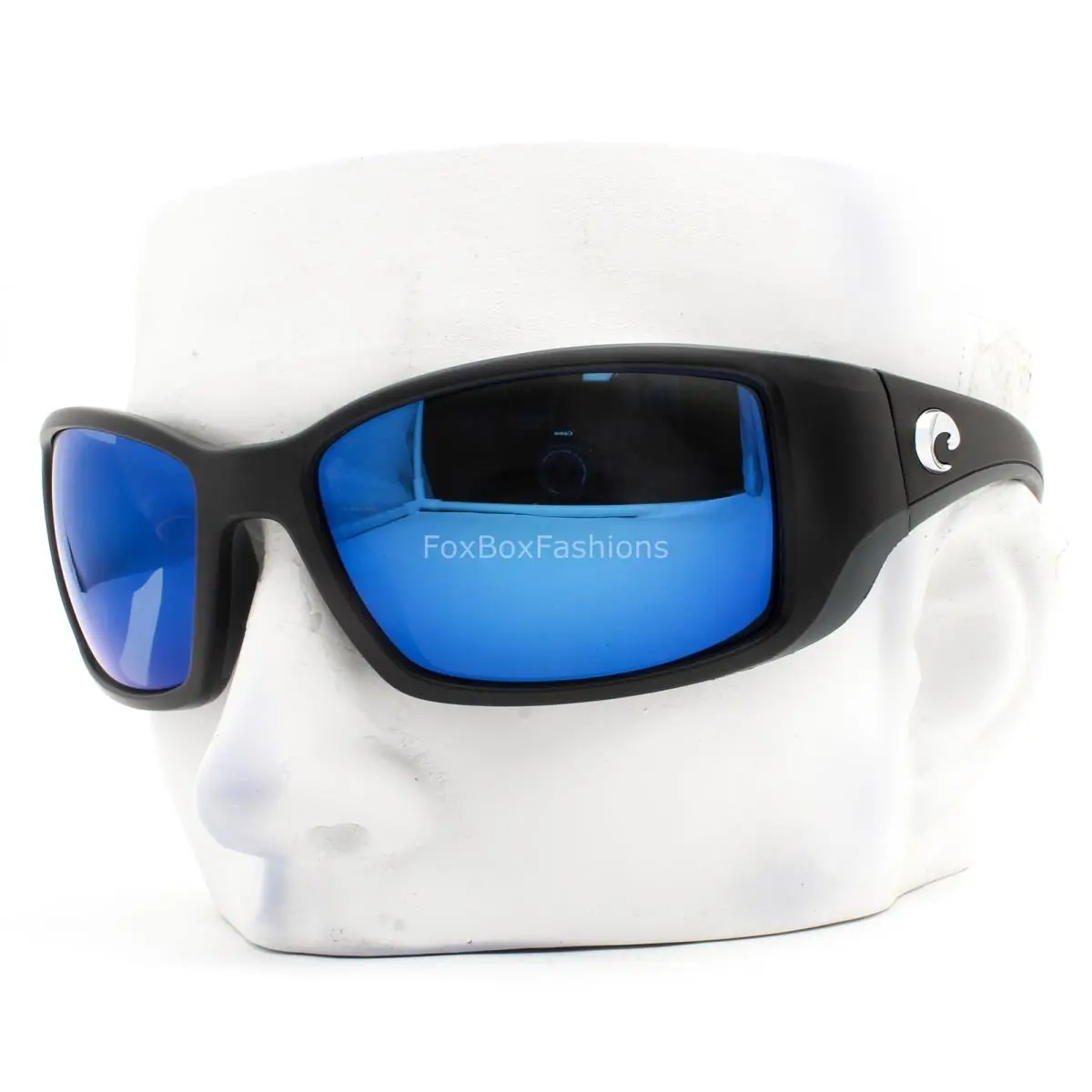 Costa Del Mar Blackfin Sunglasses Matte Black Blue Polarized Plastic 580P W/case
