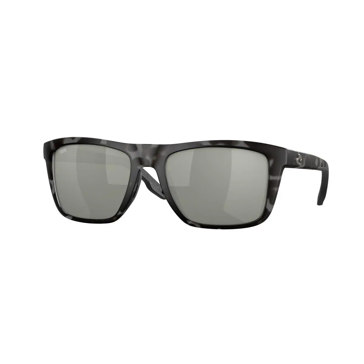 Costa Del Mar Mainsail Grey Silver Mirror Polarized Glass Square Men`s - Frame: Tiger Shark, Lens: Gray