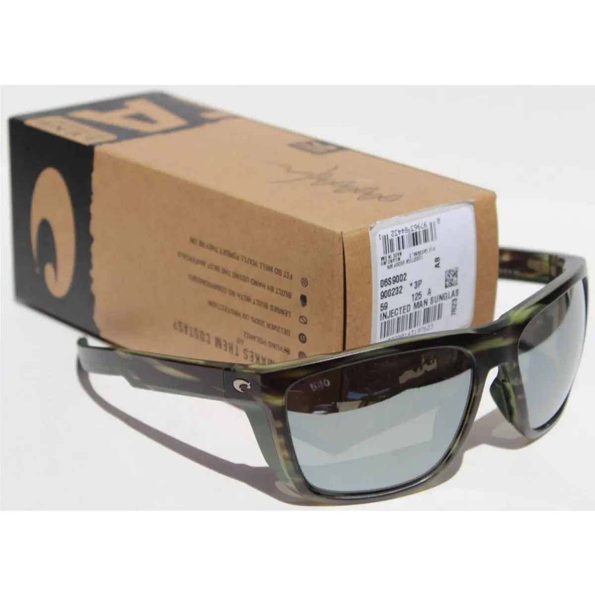 Costa Del Mar Ferg Polarized Sunglasses Matte Reef/silver Mirror 580G - Frame: Green, Lens: Gray
