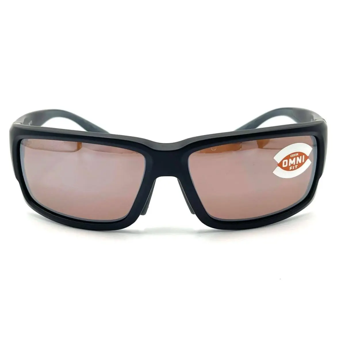 Costa Fantail Mat Black w Copper Silver Onmi Low Bridge Sunglass 9006F-10 - Frame: Black, Lens: Silver