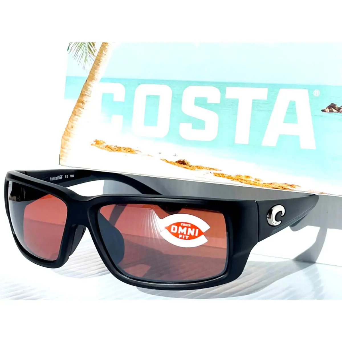 Costa Fantail Mat Black w Copper Silver Onmi Low Bridge Sunglass 9006F-10