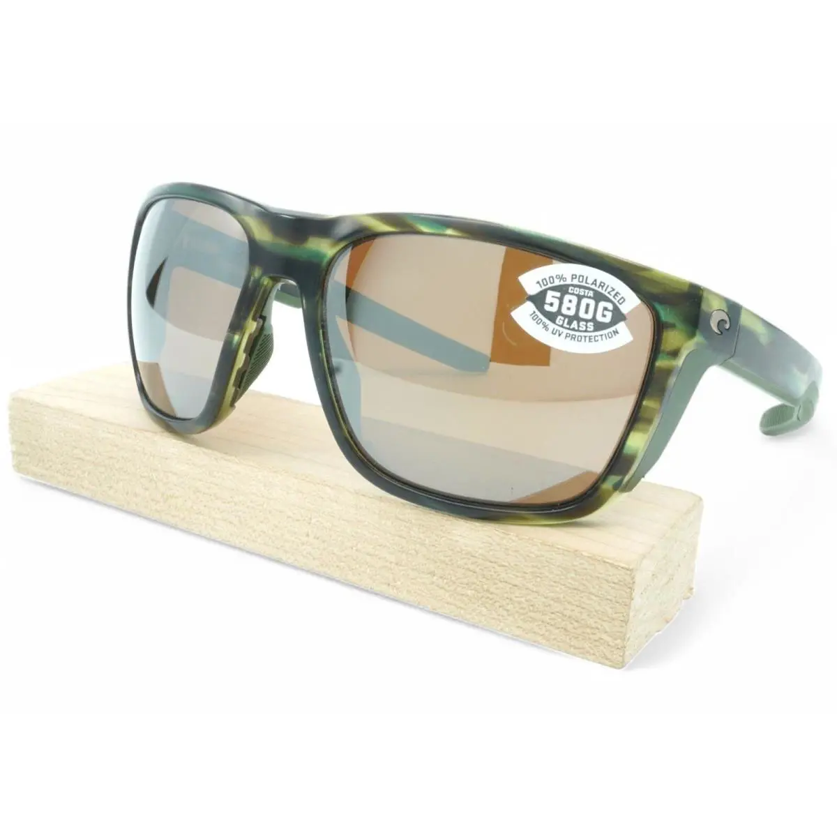 6S9002-31 Unisex Costa Ferg Polarized Sunglasses - Frame: Green, Lens: Orange