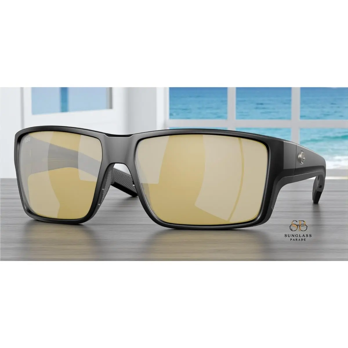 Costa Del Mar 6S9080 06 Reeftpro Black Sunrise Silver Mir 63 mm Men`s Sunglasses