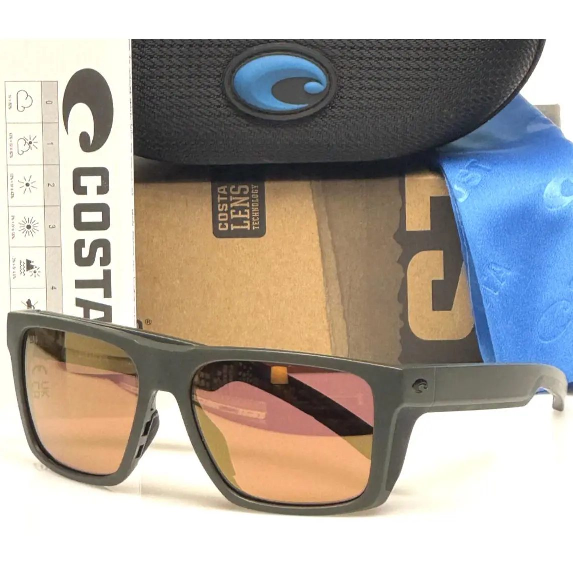 Costa Del Mar Lido Matte Olive / Gold Mirror Polarized Glass 580G