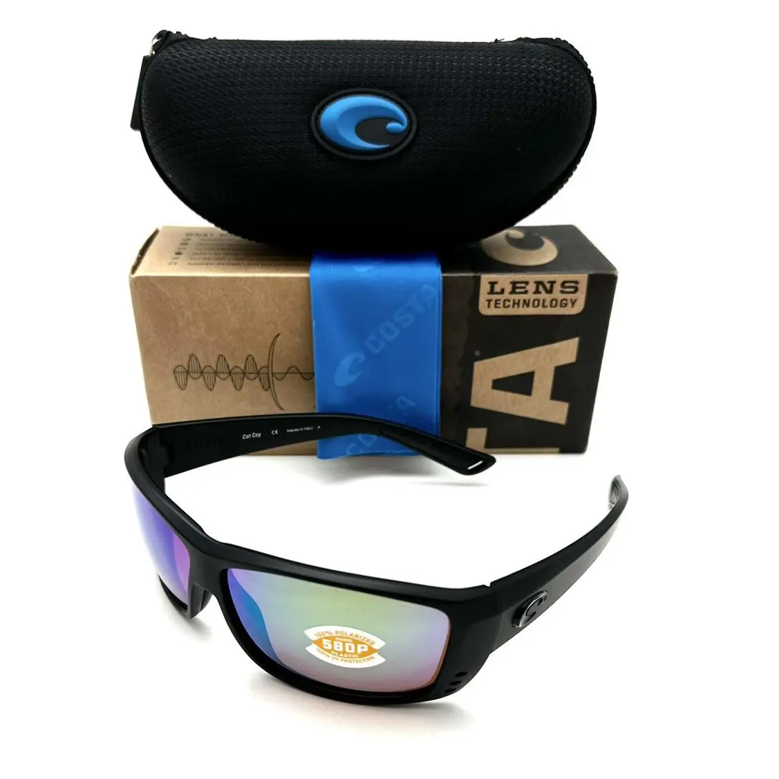 Costa Del Mar Sunglasses Cat Cay Blackout 06S9024 902406 61-10-125 with Case