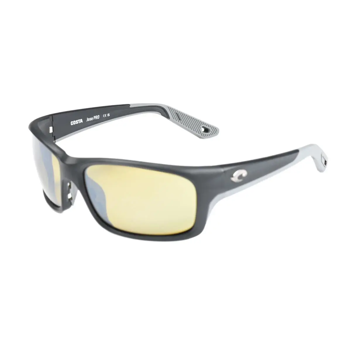 Costa Del Mar 06S9106 910605 Jose Pro Sunglasses Black Sunrise 580G Polarized - Pro Matte Black Frame w/Sunrise Silver Mirror 580G Lenses, Frame: Pro Matte Black Frame w/Sunrise Silver Mirror 580G Lenses, Lens: Yellow