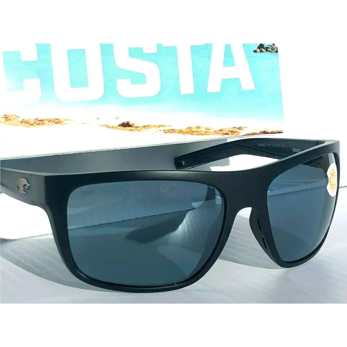 Costa Broadbill Matte Black w Polarized Gray 580P Sunglass Brb 11 Osgp