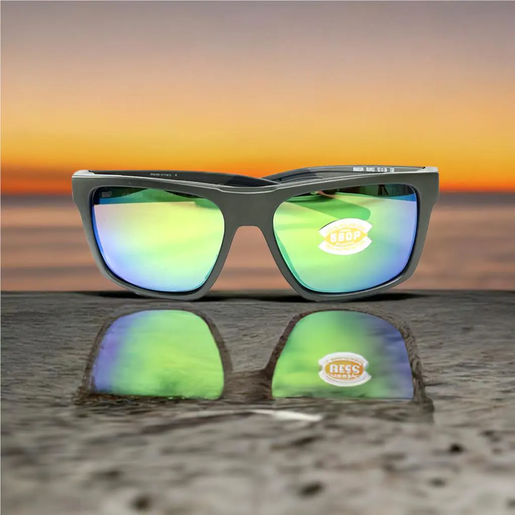 Costa Del Mar Lido Sunglasses Moss Metallic Frame Green 580P Plastic Lens