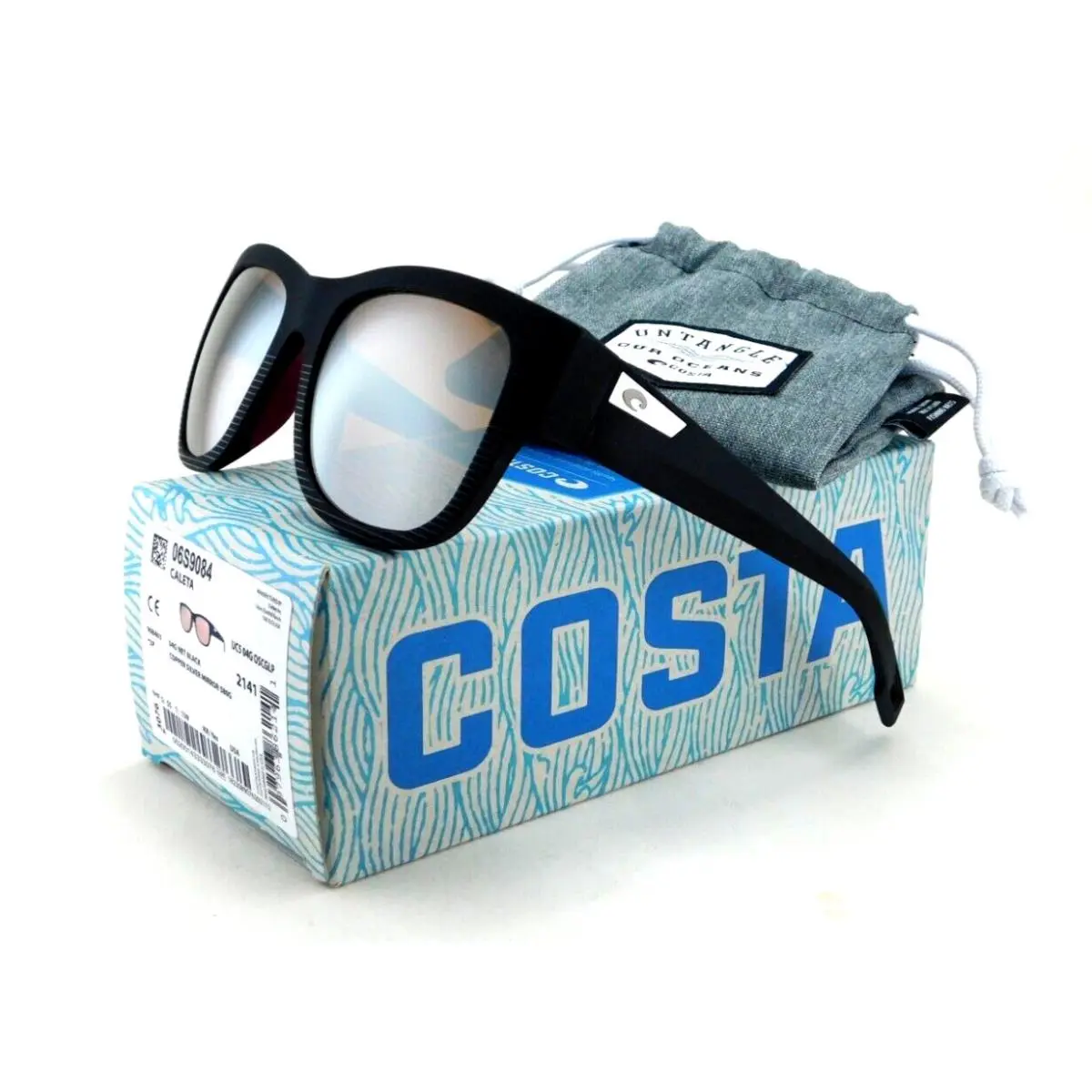 Costa Del Mar Caleta Polarized Sunglasses Net Black / 580G Silver Mirror Glass