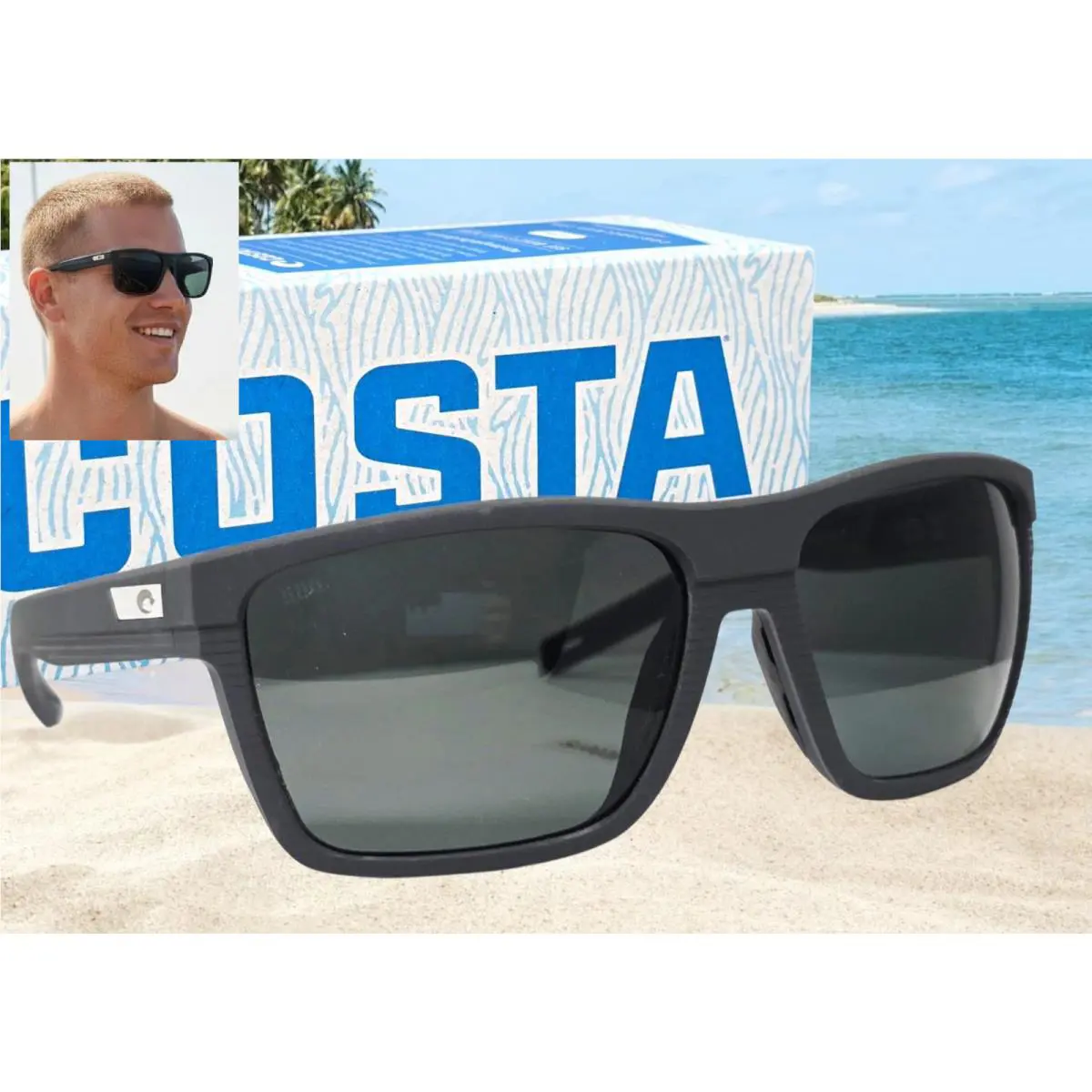 Costa Del Mar Dark Gray/gray Pargo Polarized 580G Sunglasses