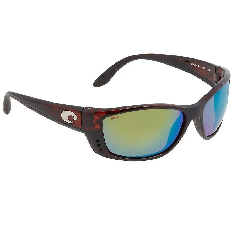 FS 10 Ogmp Fisch Sunglasses Tortoise Frame Green Mirror 580p 64mm by Costa Del Mar
