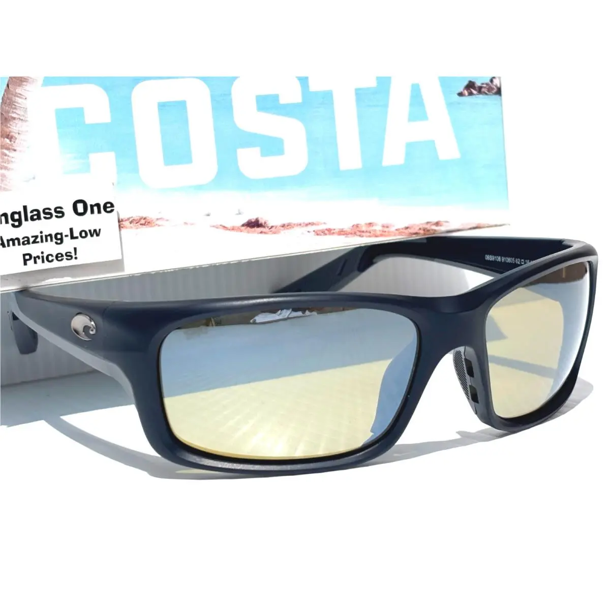 Costa Del Mar Jose Pro Blackout Frame Sunrise Silver 580G Glass Sunglass 910605
