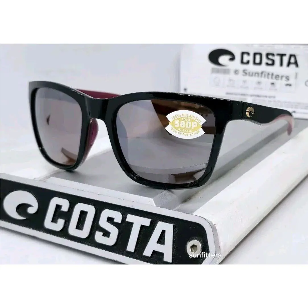 Costa Del Mar Black/silver Copper Mirror Panga Polarized 580P Sunglasses