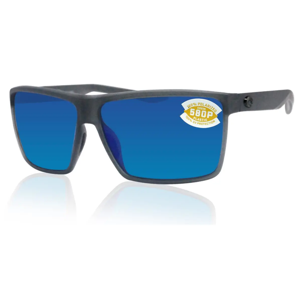 Costa Del Mar Rincon Matte Smoke Crystal Frame Blue Mirror 580P Plastic Lens