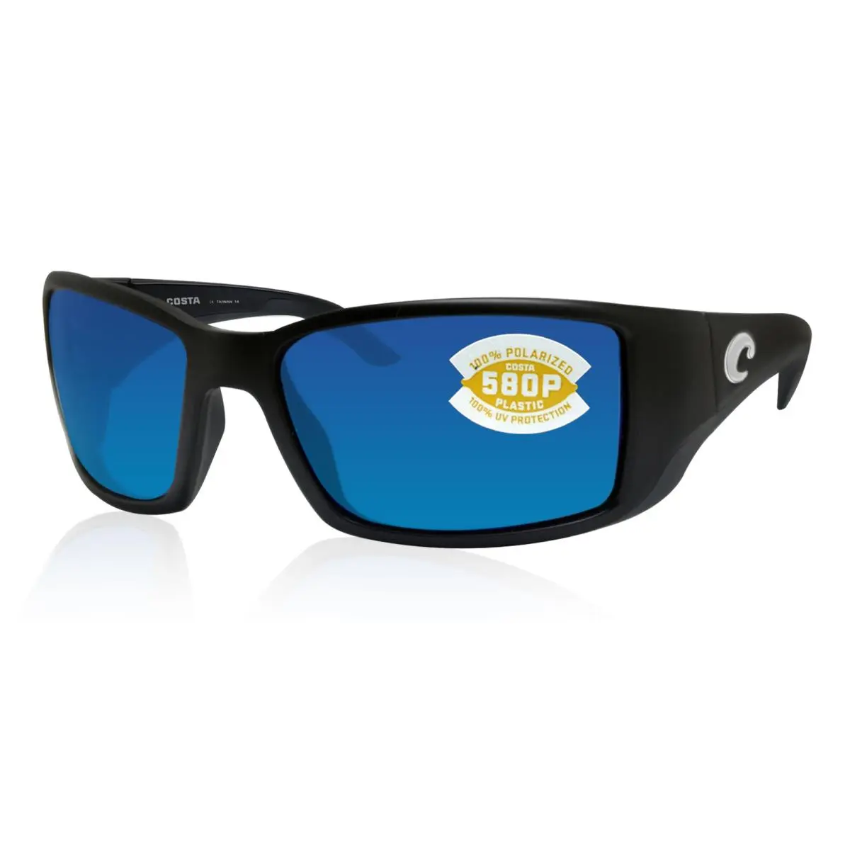 Costa Del Mar Blackfin Black Frame Blue Mirror 580P Plastic Polarized BL11OBMP