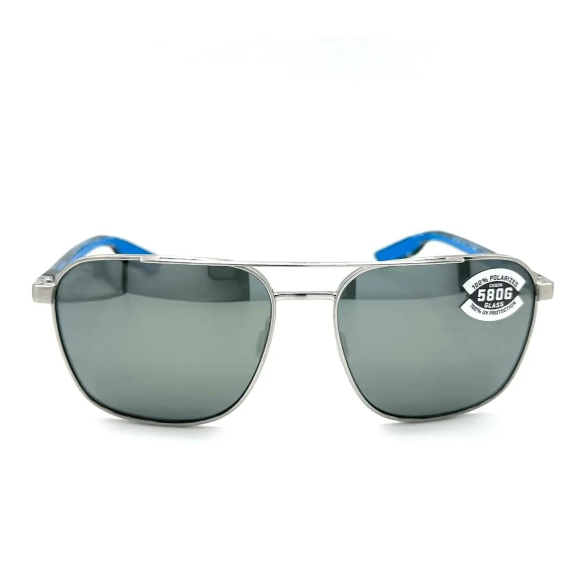 Costa Del Mar Wader Sunglasses Brushed Silver/gray Silver Mirror 580Glass