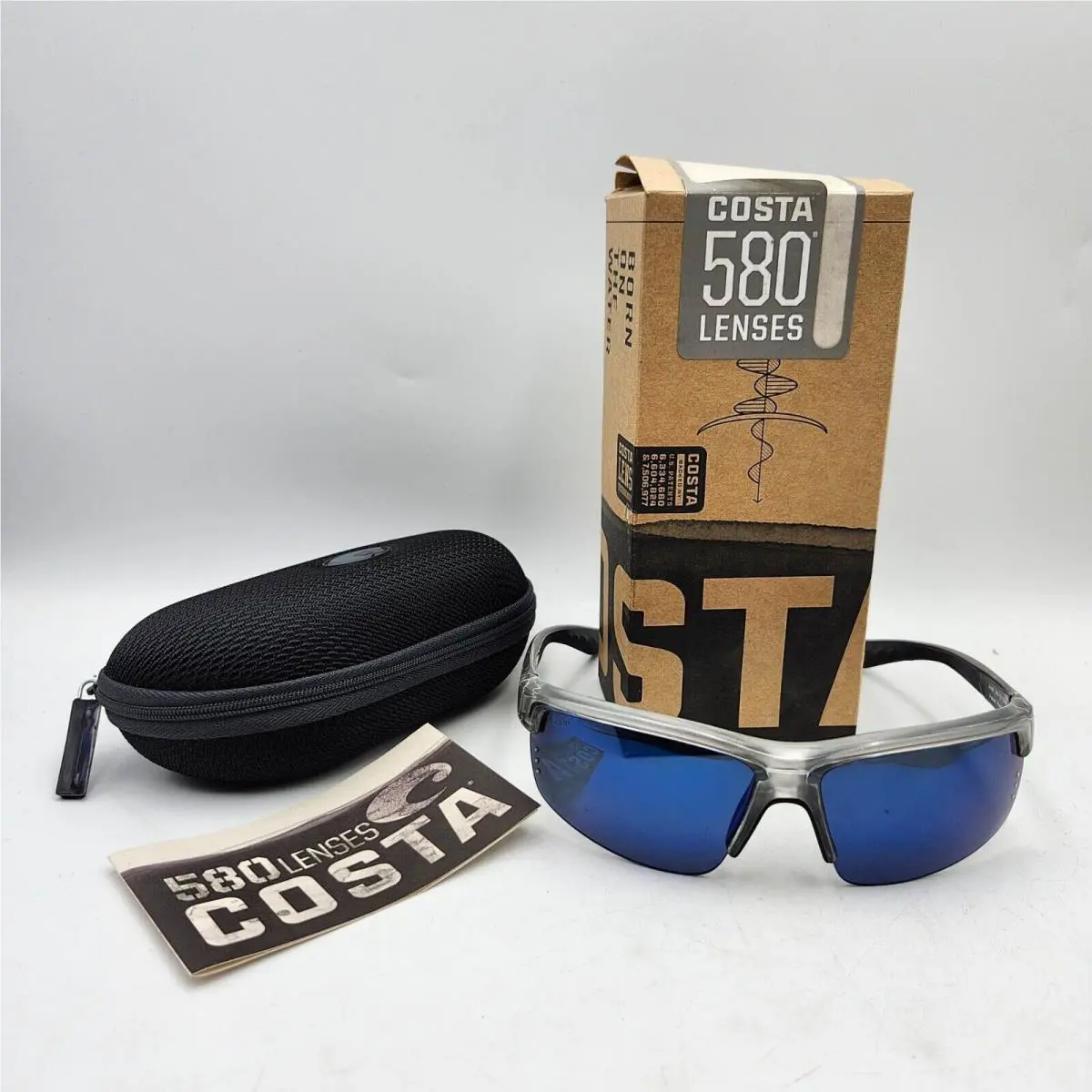Costa Del Mar Ansil AN 18 Obmp 580 Lenses Polarized Sunglasses Blue Mirror Case