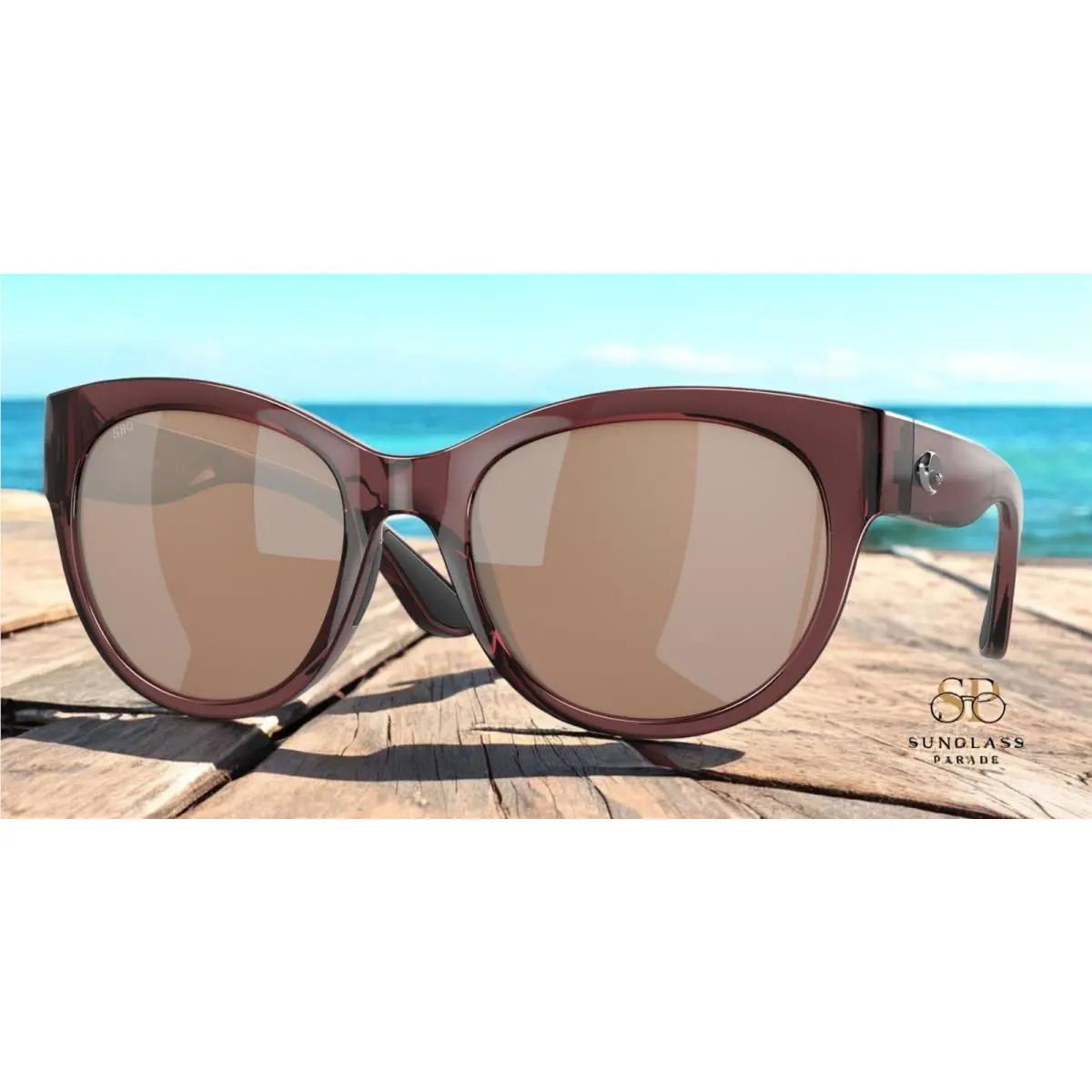 Costa 6S9011 04 Maya Urchin Copper Silver 55mm Women Polarized Sunglasses 580G - Frame: Shiny Urchin Crystal, Lens: Copper Silver