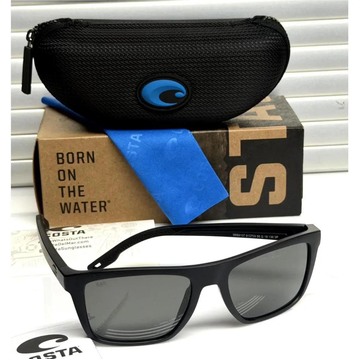 Sunglasses Mainsail Matte Black / Gray Polarized Glass 580G by Costa Del Mar