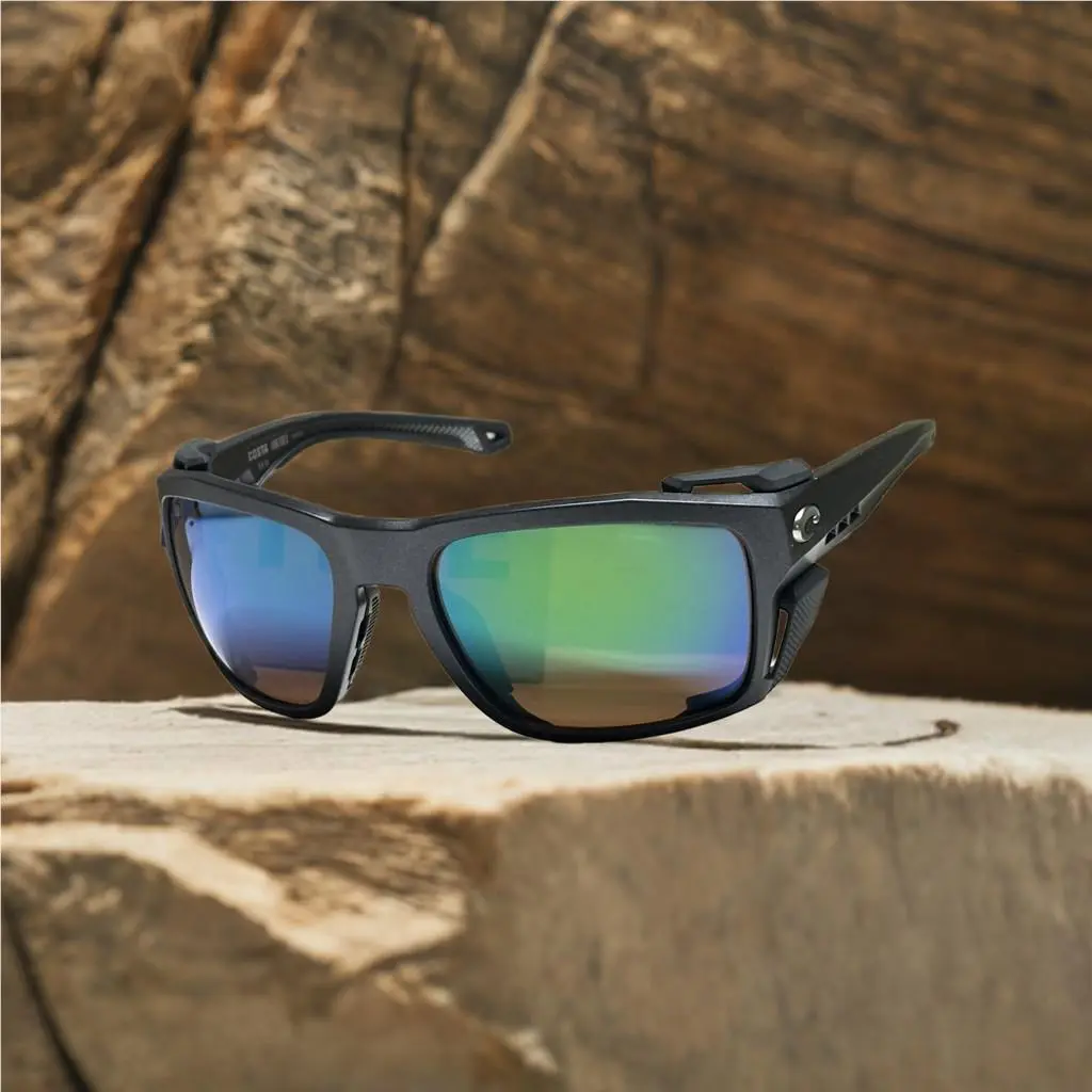 Costa Del Mar King Tide 6 Black Pearl Matte Frame Green Mirror 580 Glass Lens
