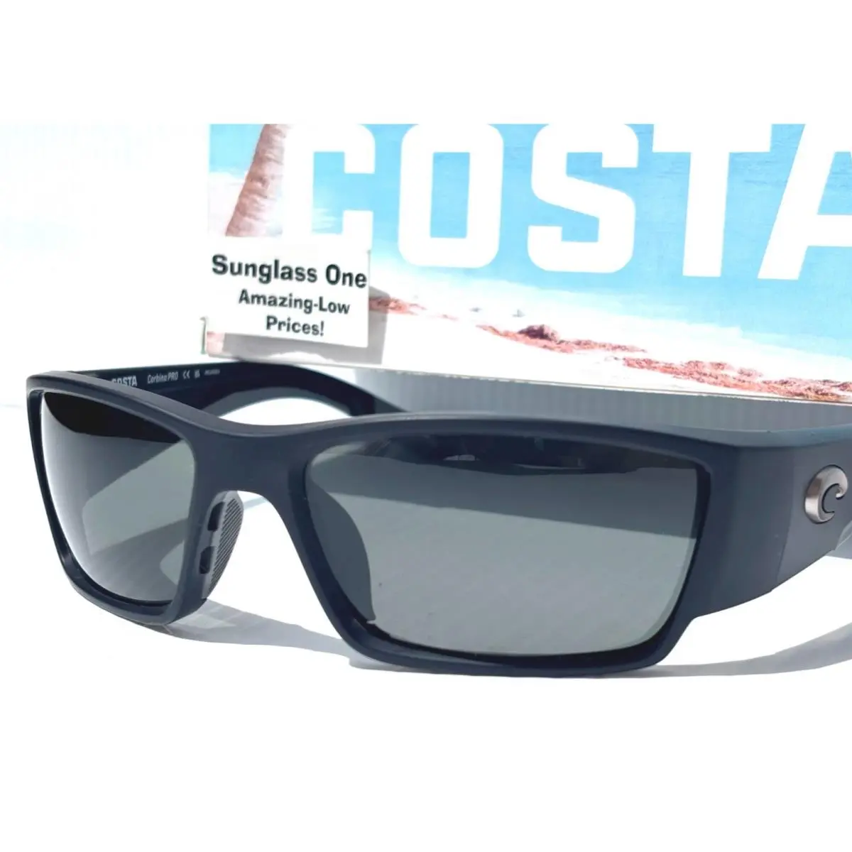 Costa Del Mar Corbina Pro Matte Black Polarized Grey 580G Glass Sunglass 9109-04