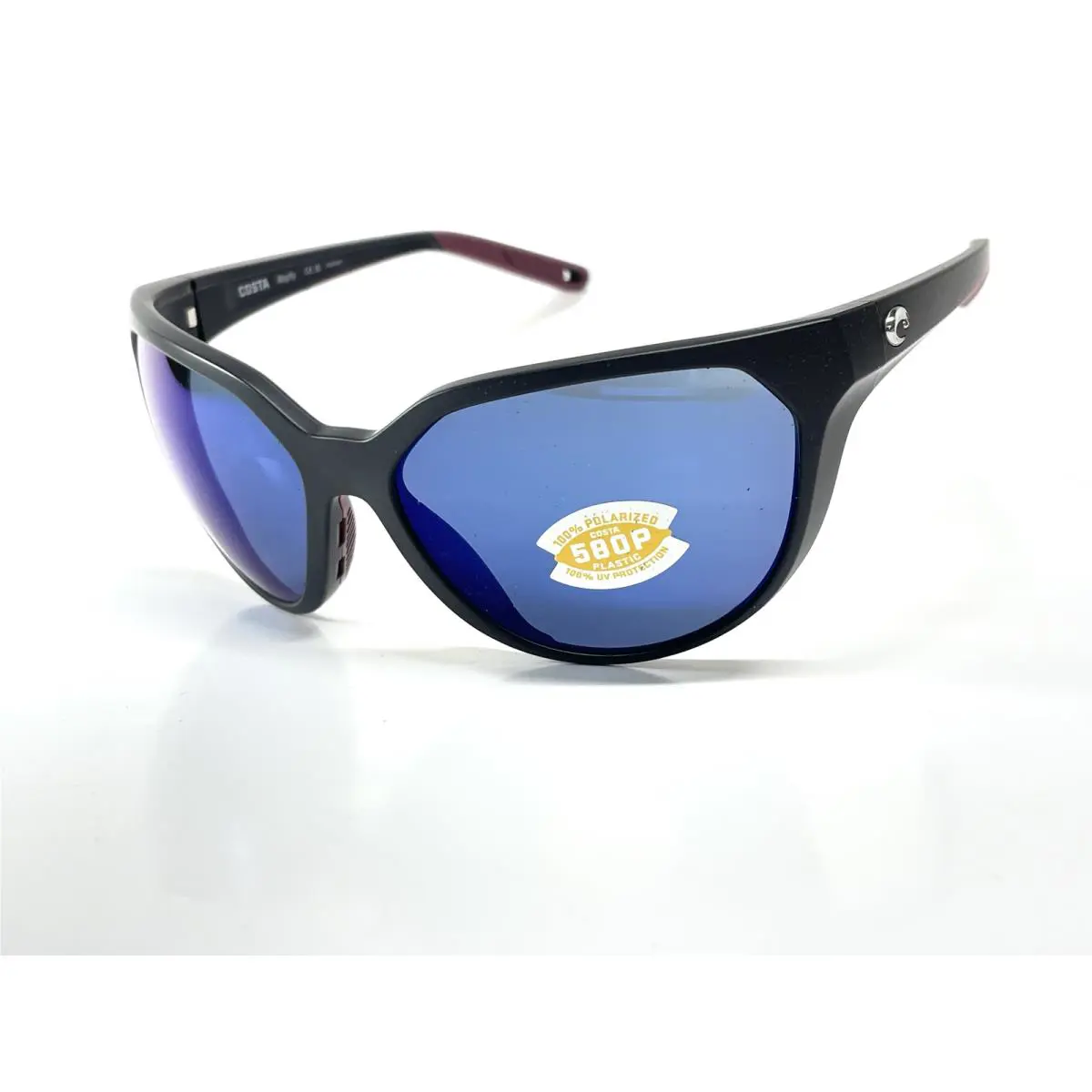 Costa Del Mar Mayfly Women Sunglasses Matte Black Blue Mirror 580P Plastic Lens