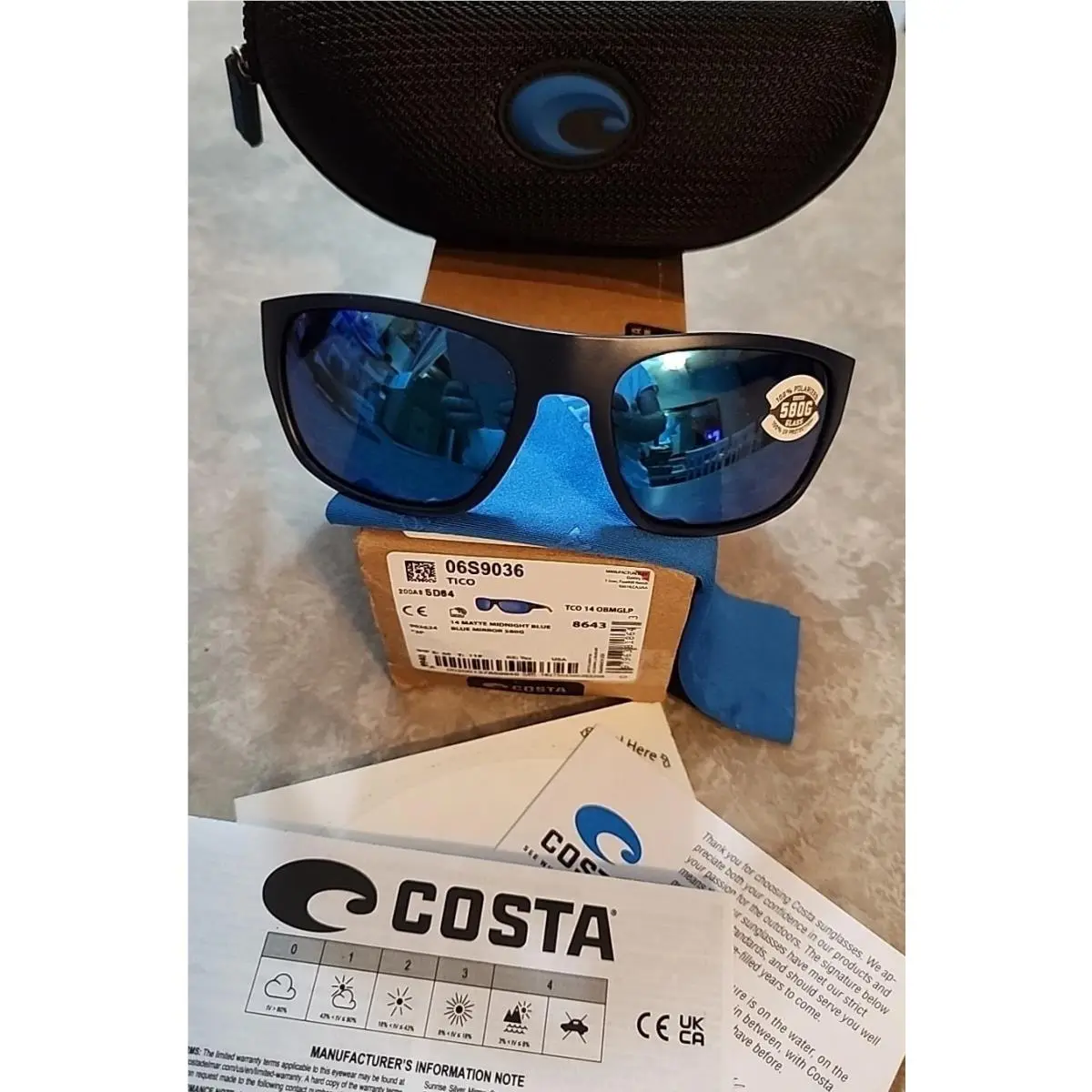 Costa Del Mar Tico 580 Polarized Sunglasses Midnight Blue/blue Mirror 580G