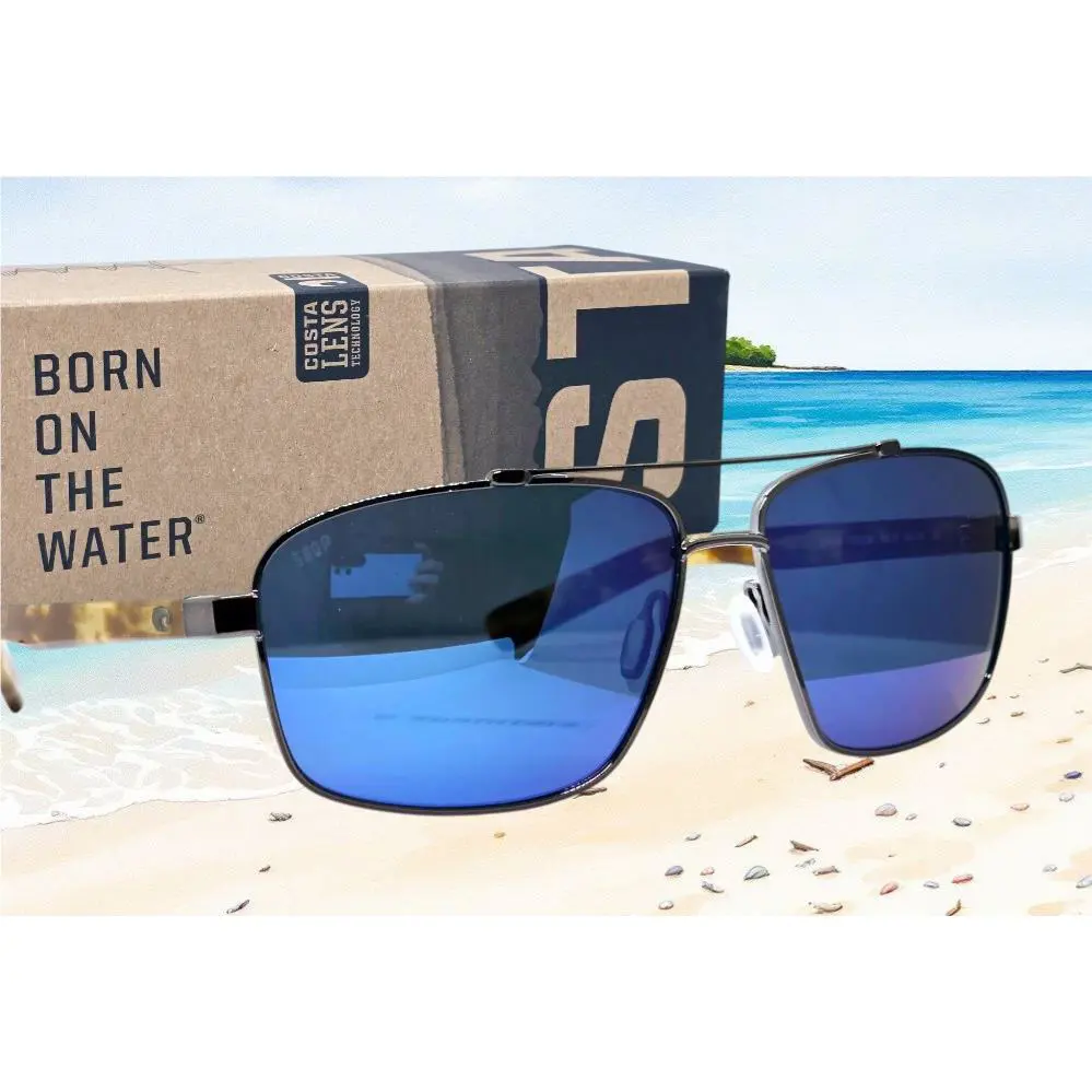 Costa Del Mar Gunmetal/blue Mirror Flagler Polarized 580P Sunglasses