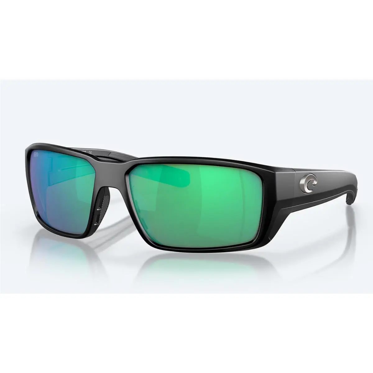 Costa Del Mar Fantail Pro Black Frame with Green Mirror Polarized Sunglasses