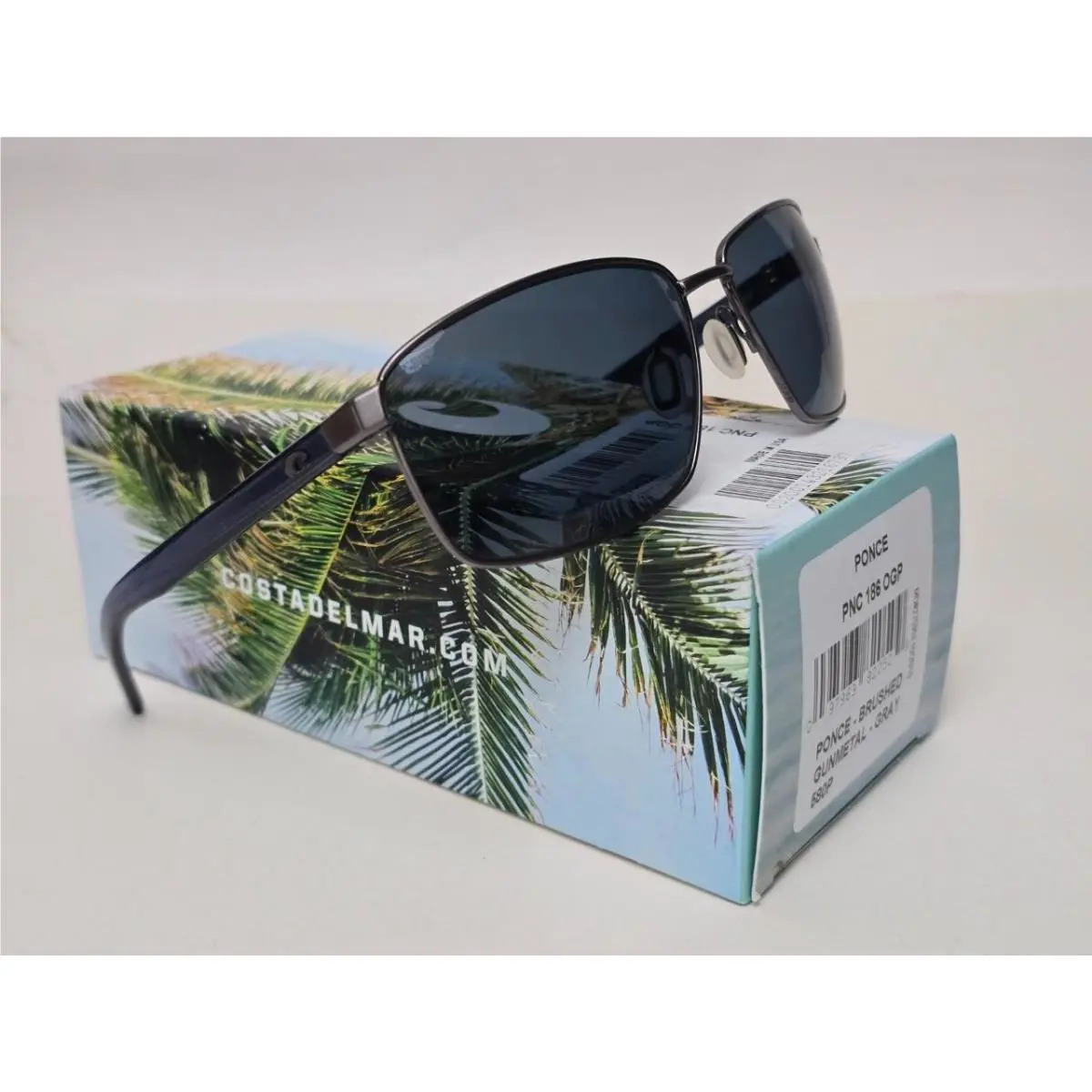 Costa Del Mar Ponce Sunglasses Brushed Gunmetal / Gray 580P Polarized Lens