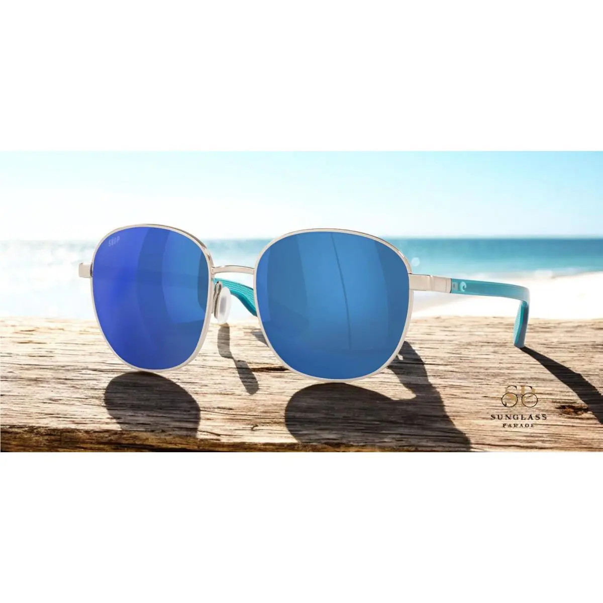 Costa 6S4005 12 Egret Silver Blue Mirror 55mm Women`s Polarized Sunglasses 580P - Frame: Brushed Silver, Lens: Blue Mirror