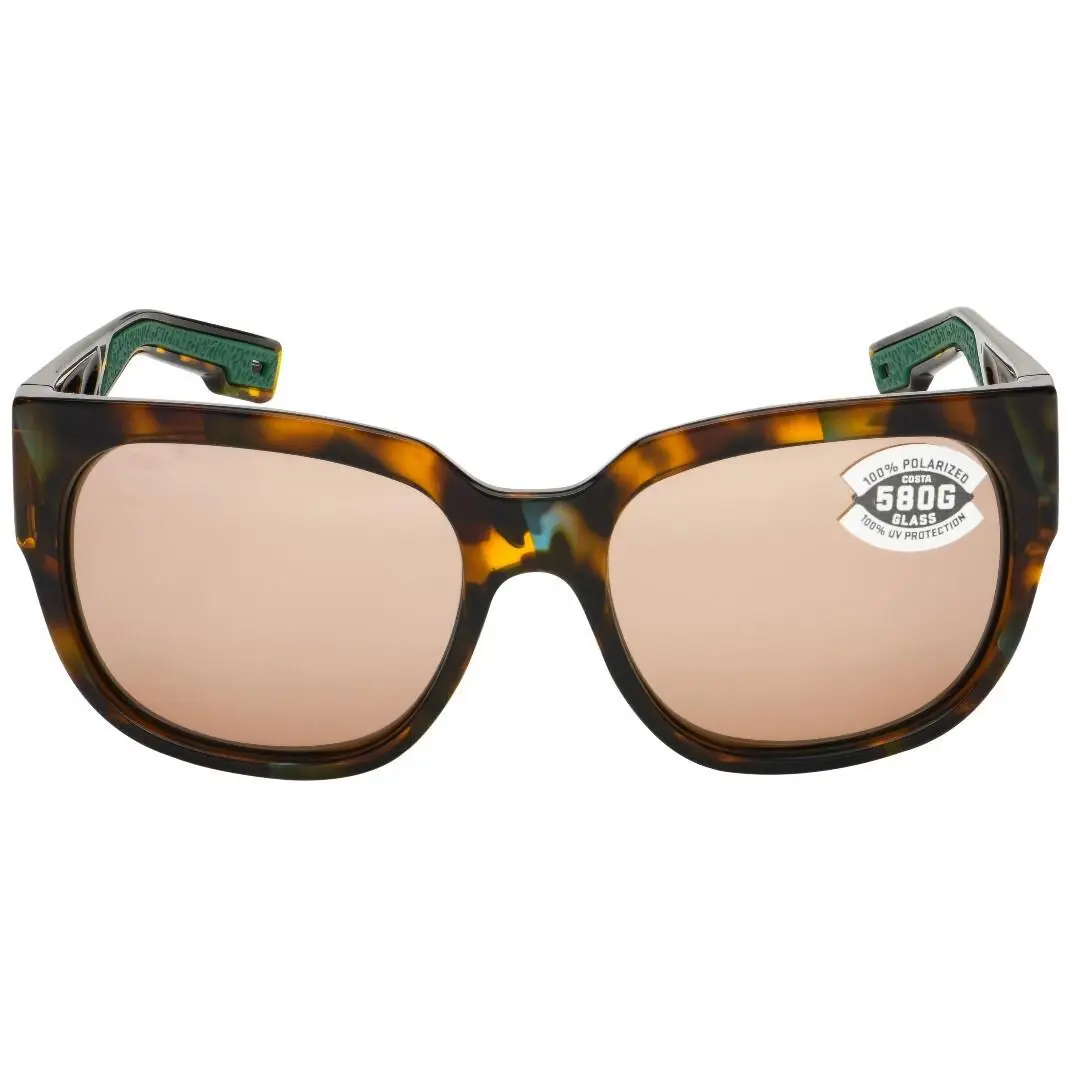 Waterwoman Sunglass Shiny Palm Tortoise/copper Silver Mirror 580G by Costa Del Mar