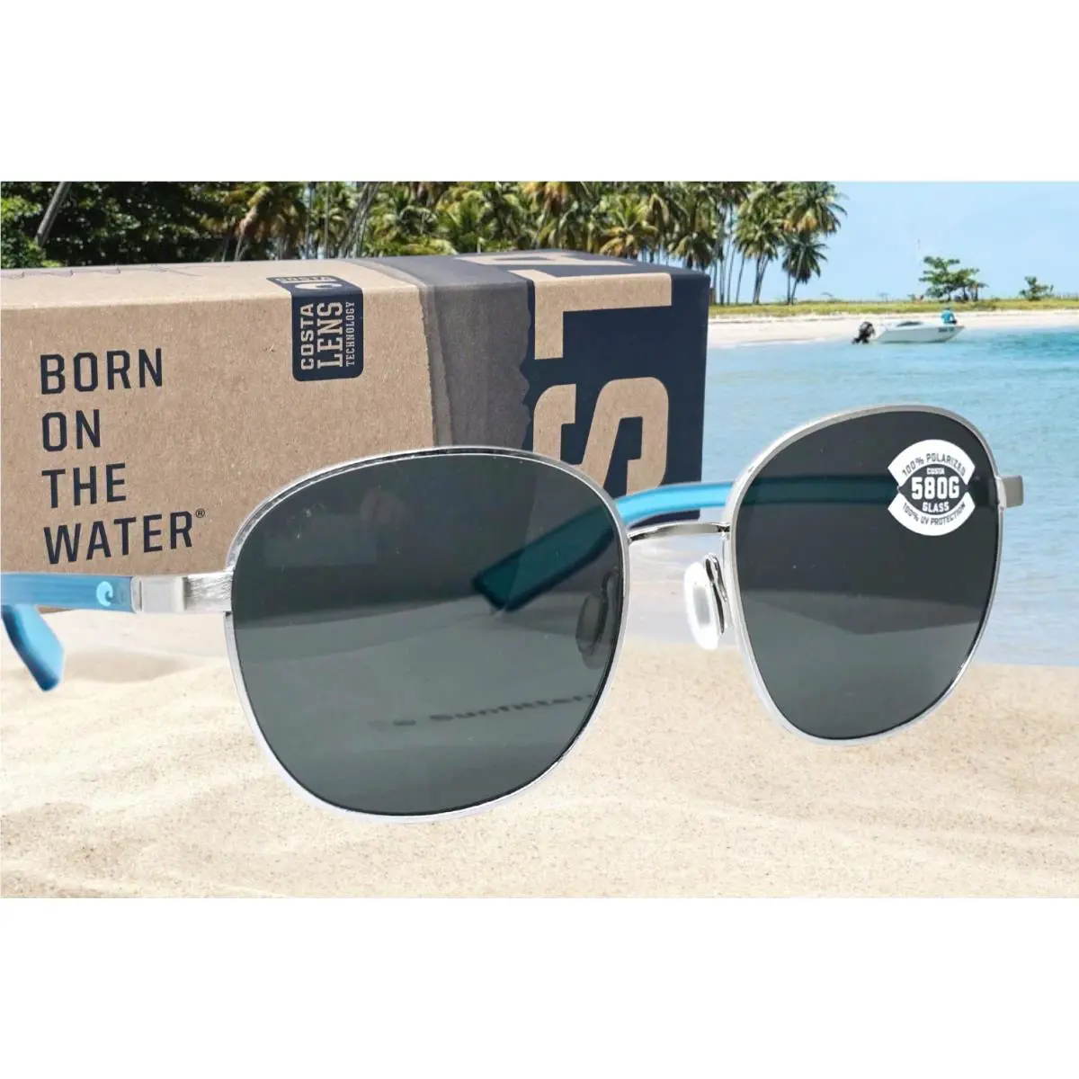 Costa Del Mar Silver/gray Egret Polarized 580G Aviator Sunglasses