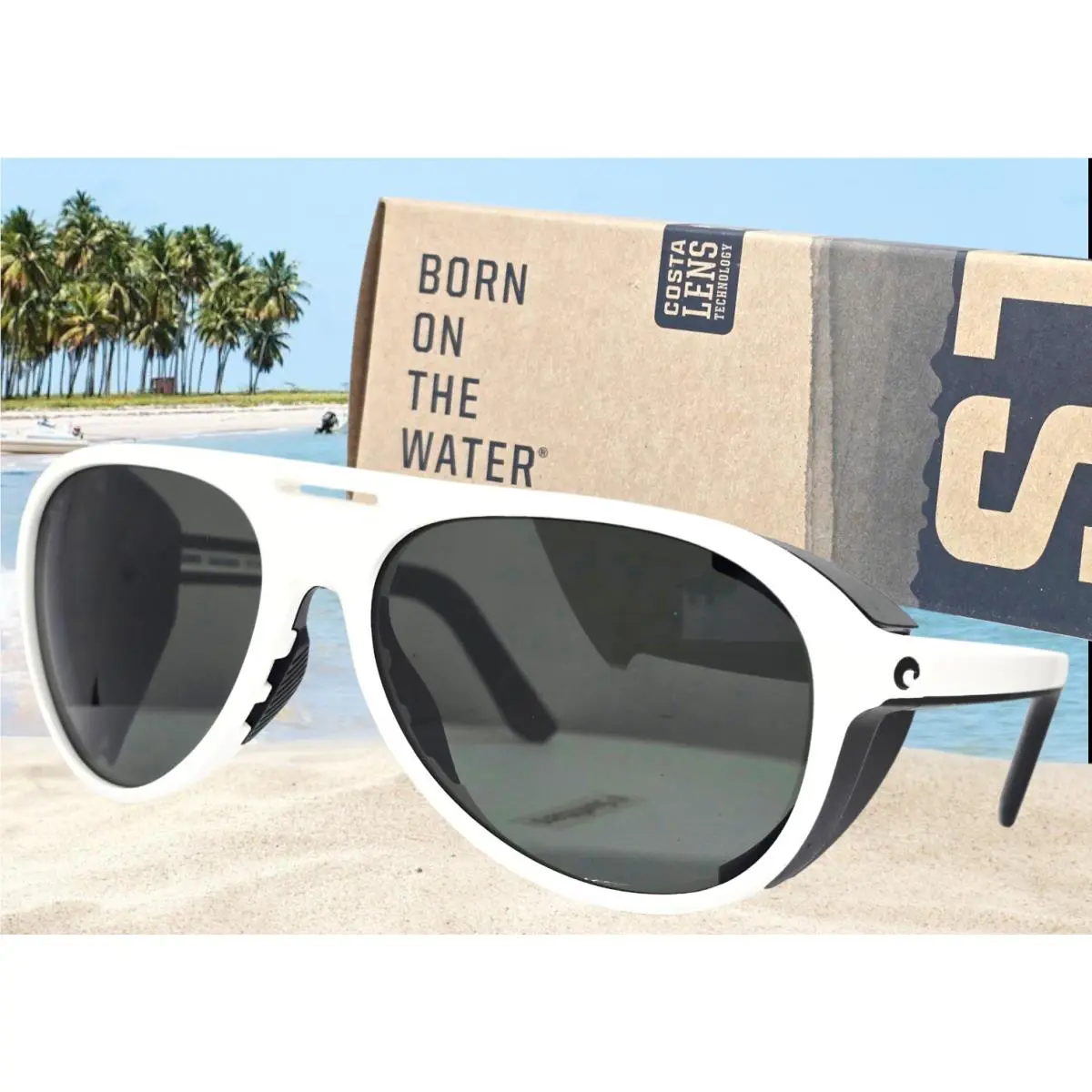 Costa Del Mar Hull White/gray Grand Catalina Polarized 580G Sunglasses