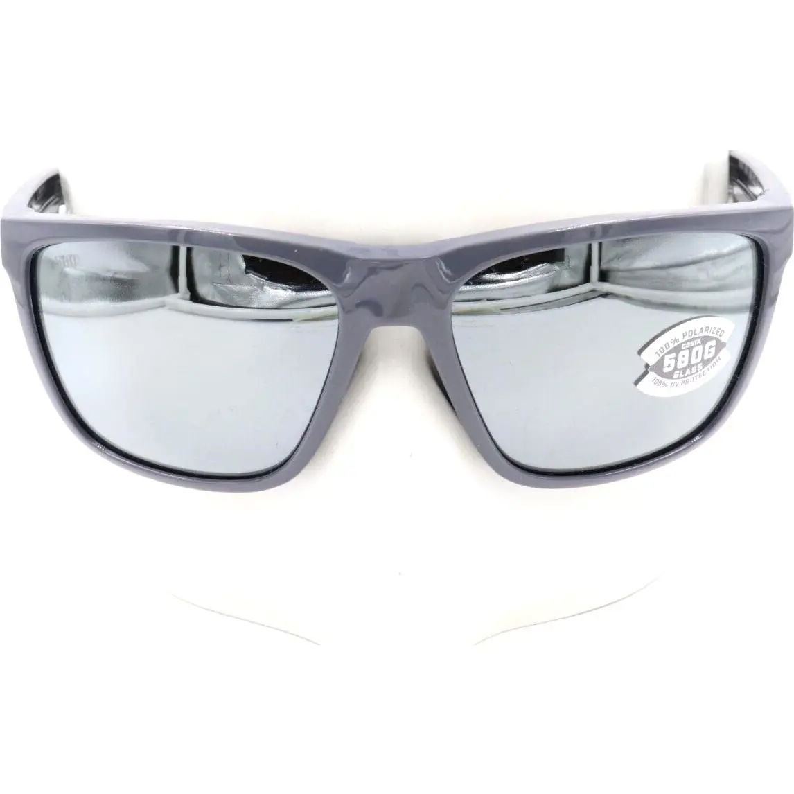 Costa Del Mar Ferg Shiny Gray Silver 580G Sunglasses 06S9002 90023659