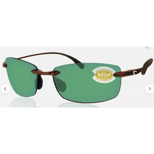 Costa Del Mar Ballast Tortoise Frame Green Mirror 580 Plastic Polarized Lens